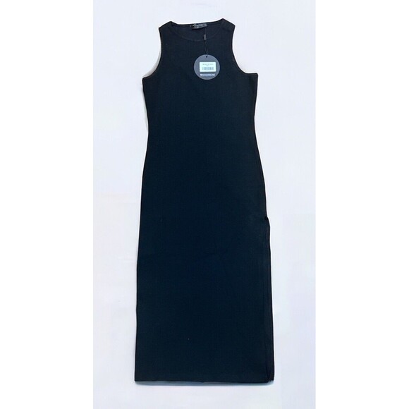 White Fox Dress Women’s Meet Again Midi‎ With Side Slit Black Size Small NWT - Picture 1 of 6